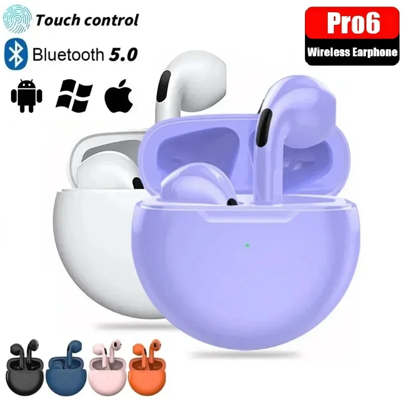 Original Air Pro6 TWS Wireless Bluetooth Earphones Bluetooth Earbuds Stereo Headset Bluetooth Earphonesf or iPhone Xiaomi Huawei