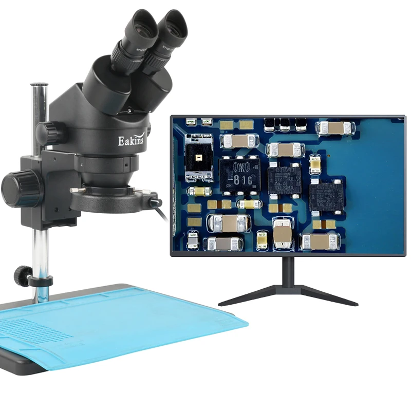 Industrielles Labor-Schmuck-Handy-PCB-Löt-Zoom 7X 90X Stereo-Binokularmikroskop-Set + Mikroskopie-Hilfsobjektiv