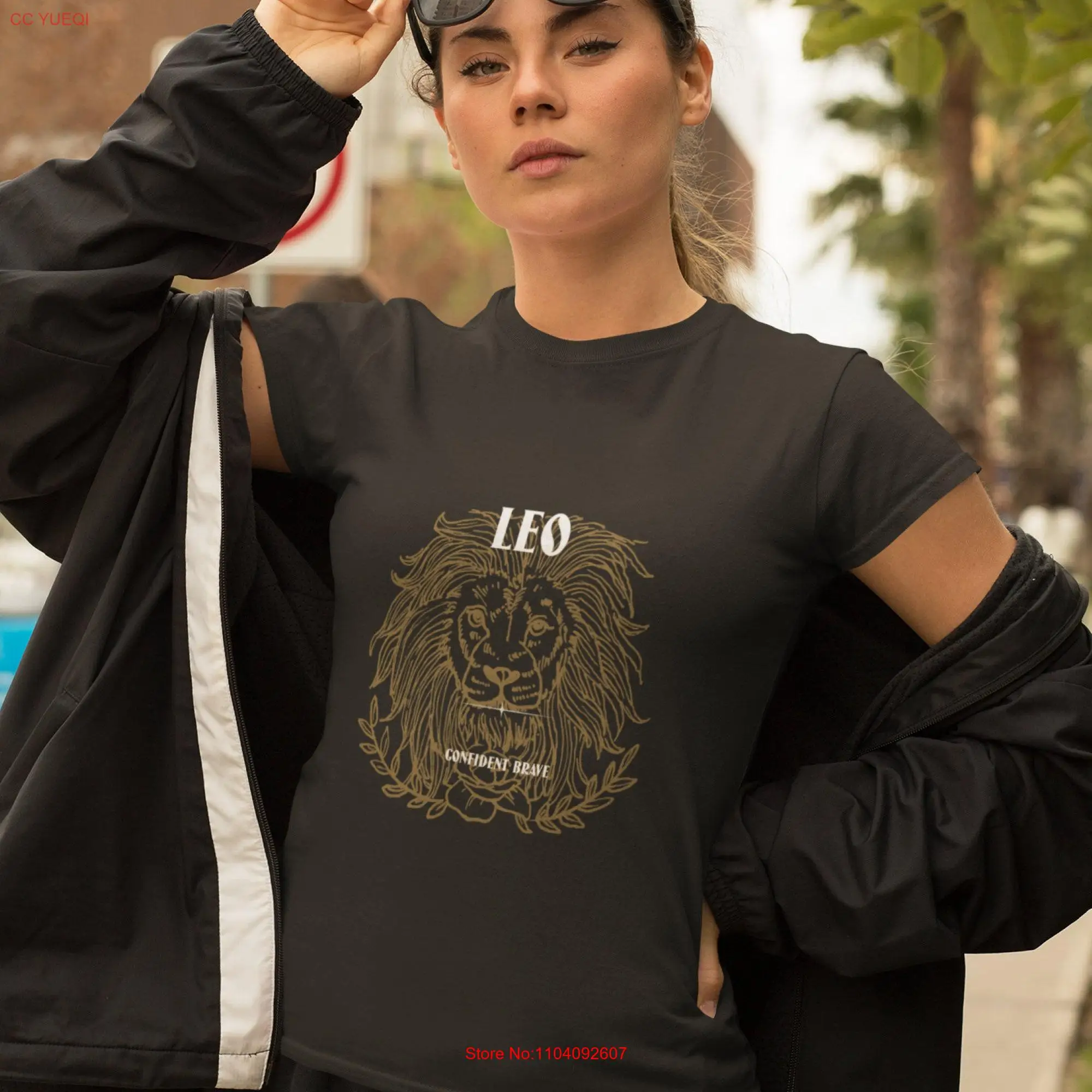 Leo zodiac sign confident brave black Heavy Cotton T Shirt comfortable everyday wear long or short sleeves