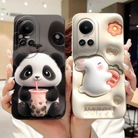 For OPPO Reno10 Case Reno10 Pro 5G Reno 10 10Pro CPH2525 CPH2531 Cute Panda Rabbit Cartoon Soft Silicone Shockproof Phone Cases