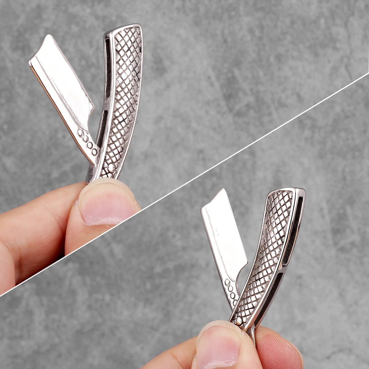 Haircut Razor Barber Long Men Necklaces Pendants Chain Punk for Boyfriend Male Stainless Steel Jewelry Creativity Gift Wholesale