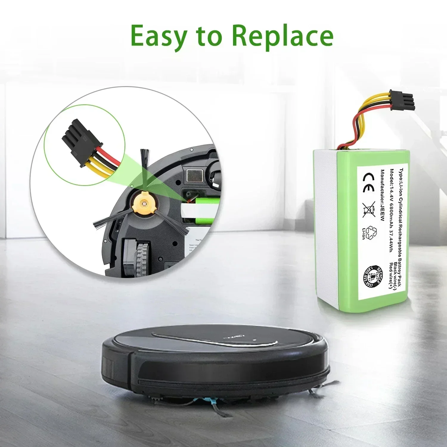 2022 new 14.4v 6800mAh Li-Ion Battery for Cecotec Conga 1290 1390 1490 1590 Vacuum Cleaner Genio deluxe 370 gutrend echo 520 image 6