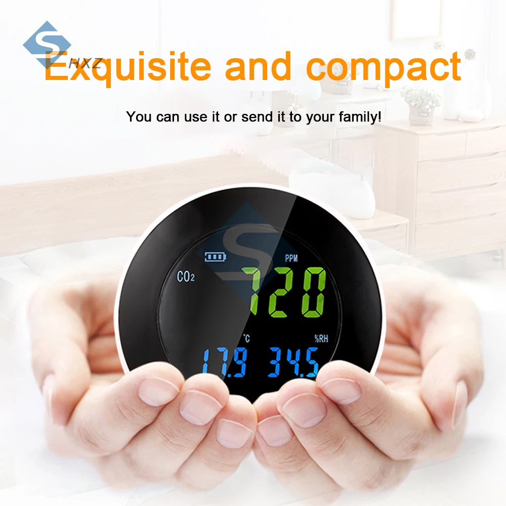 CO2 가스 감지기, HT-501 디지털 공기 품질 모니터 ℃ / ℉   스위치, 베이비 룸/사무실용 휴대용 정확한 CO2 테스터
