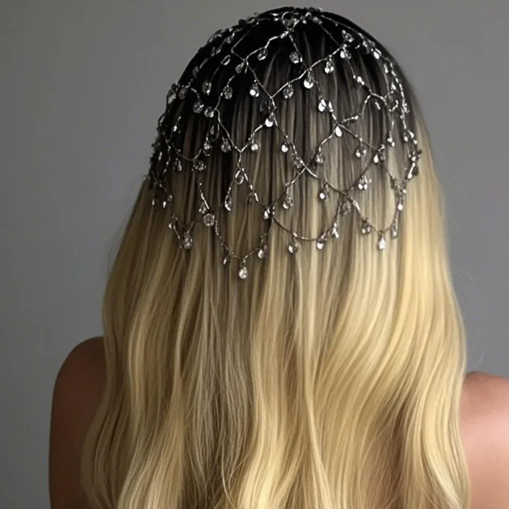 Fashion Bridal Wedding Hair Accessories for Women Girl Rhinestone Jewelry Headpiece Headdress Party Celebration Hair Band Tiara