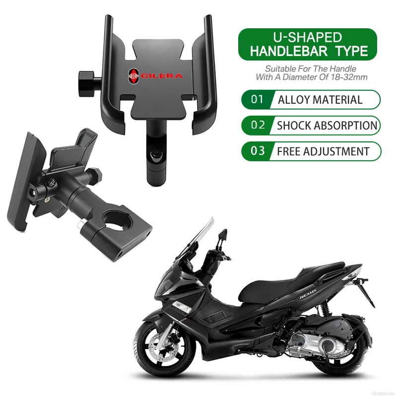 Para Gilera GP800 Fuoco Nexus 500 Runner 50 125 200 soporte de navegación de aleación absorbente de golpes para teléfono de motocicleta GPS