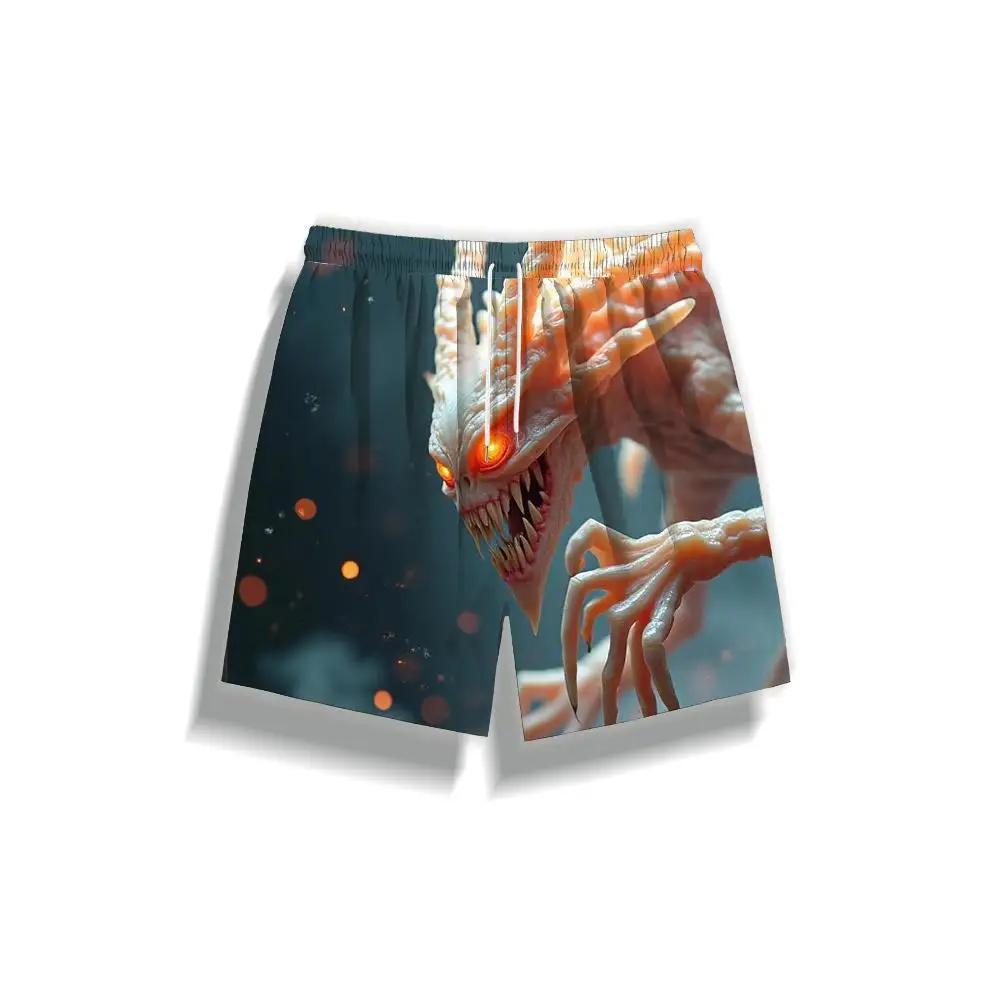

1pcs Men's Short swim trunks2026 Summer 3D Printed Short sleeve Polyester Quick drying pants for man Breathable running