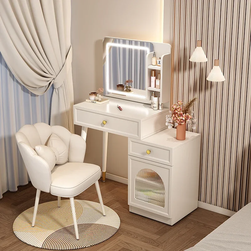 Tocador de maquillaje, mesa con soporte, mueble moderno de lujo para dormitorio, mesa de maquillaje, cajón, espejo, muebles para el hogar