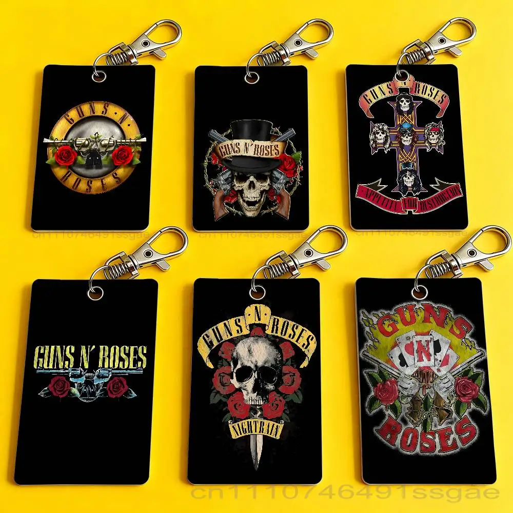 

Band G-Guns N R-Roses Card Holder Keychain Badge Holder Card Pass Hang Rope Lariat Lanyard for Key Rings Accessories Gift