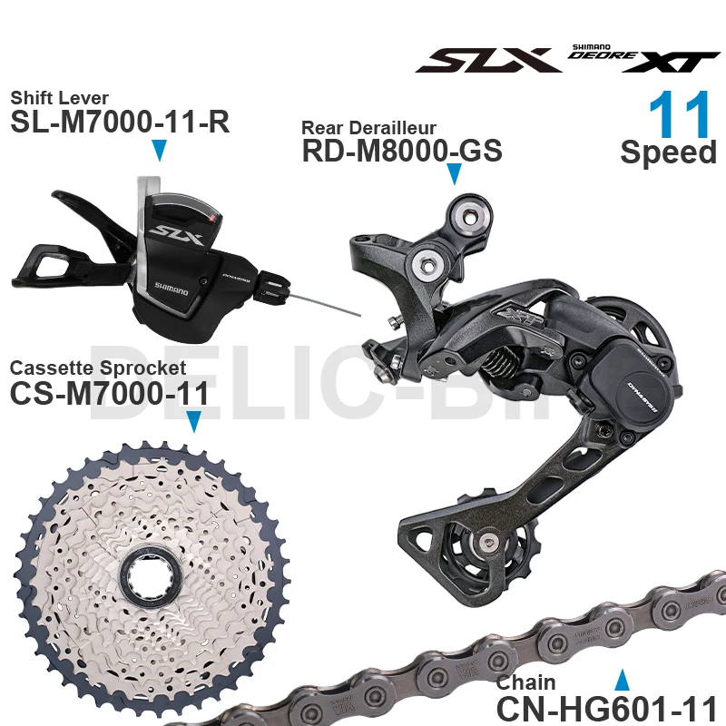 Shimano SLX DEORE XT M7000 11speed Groupset  with SL-M7000 Shifter and RD-M8000 Rear Derailleur Cassette Sprocket Chain Original