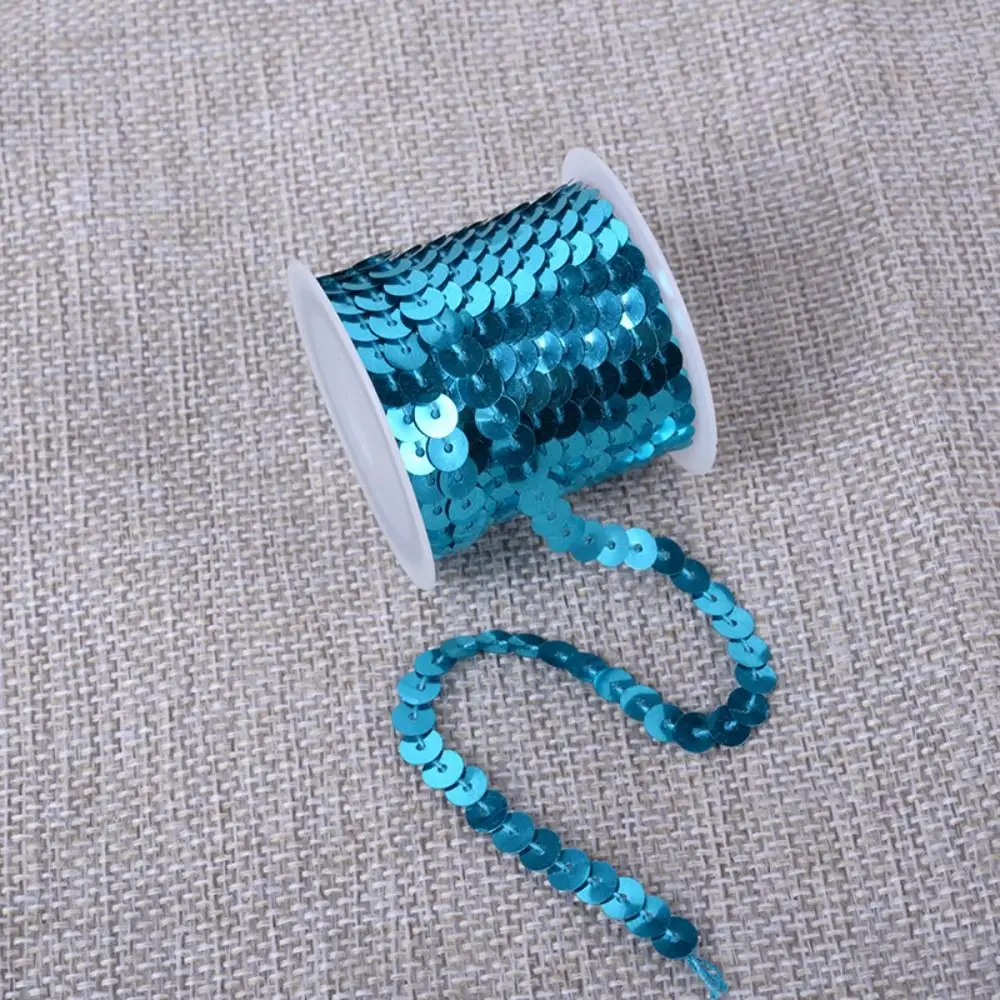 5M Sequin Ribbon Lace Trimming Fabric Round Colorful Sequins Clother For Dress Clothes Headdress Bags DIY Craft Sewing Accessory