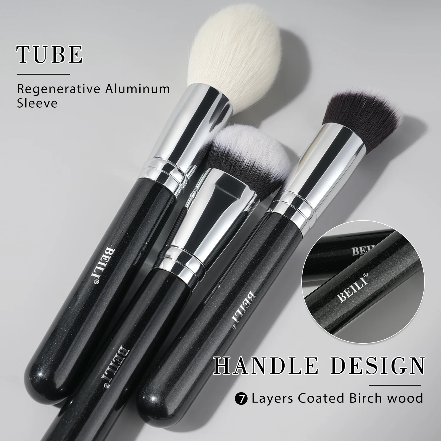 BEILI Black Makeup brushes set Professional Natural goat fiber hair brushes Foundation Powder Contour Eyeshadow make up brushes