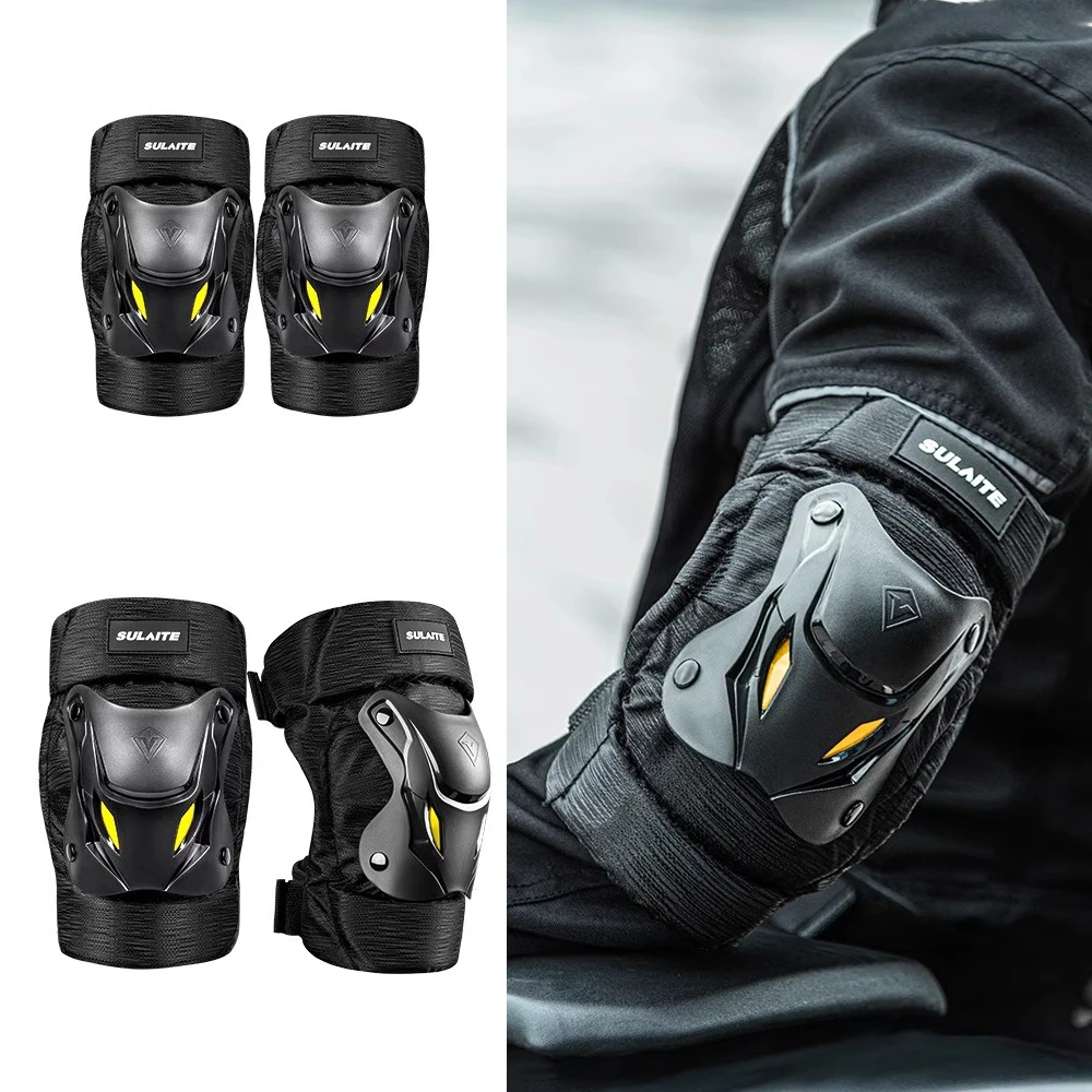 

Сверхмощные мотоциклетные наколенники и налокотники из ПВХ для противоударных регулируемых мужских снаряжения для верховой езды, защитное оборудование для мотокросса/грязевого велосипеда