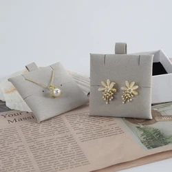 5pcs 6x6cm Earring Display Card Microfiber Suede Tags for DIY Ear Necklace Jewelry Selling Small Businesses Packaging Supplies