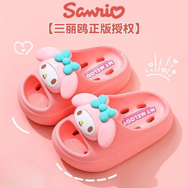 

Sanrio Summer children's slippers hole-shaped shoes rainbow slippers kids shoes for girl children slippers baby beach shoes