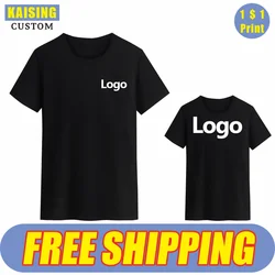 KAISING 10 Farben Reine Baumwolle T-shirt Individuelles Logo Druck Männer Und Frauen Tops Persönlichen Design Stickerei Unternehmen Marke S-4XL