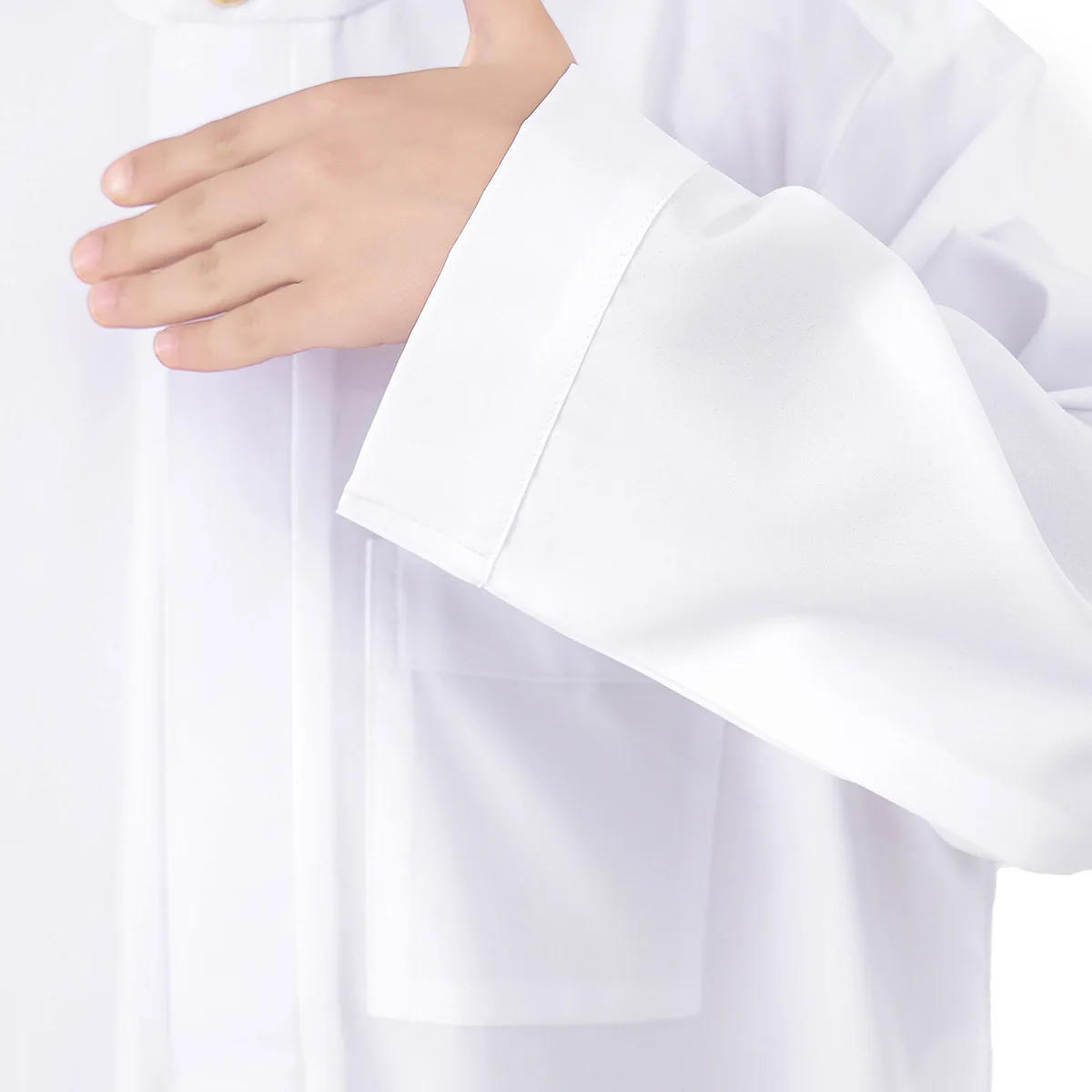 Muzułmańska szata dla chłopca Eid Ramadan Modlitwa Zabawa na świeżym powietrzu Czarno-zielona Nastolatek Jubba Thobe Elegancki Ładny Materiał Codzienna Odzież