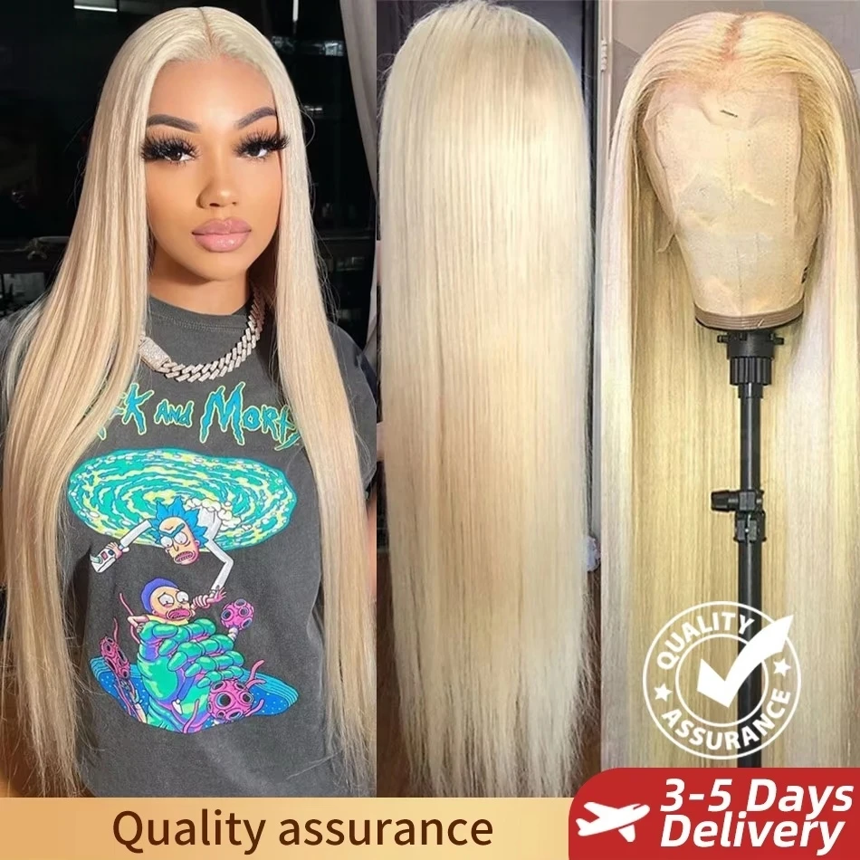 

13x6 HD Transparent 613 Blonde Lace Frontal Human Hair Wigs Brazilian Straight Lace Front Human Hair Wigs Can Be Dyed Any Color