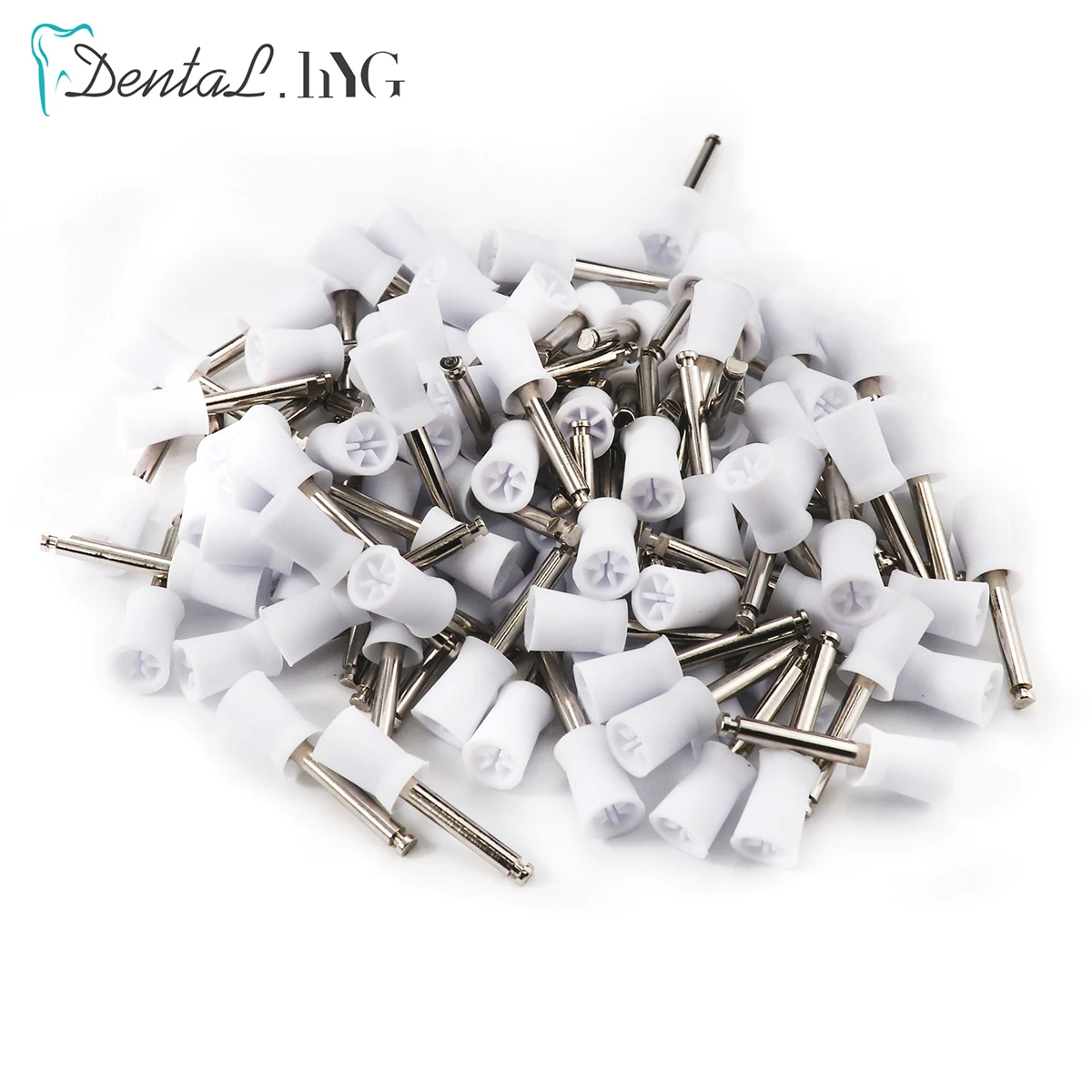 100pcs/Bag Disposable Dental Polisher Nylon Bristle Brush Polishing Polisher Cup Teeth Whitening Prophy Brushes Dentist Tools