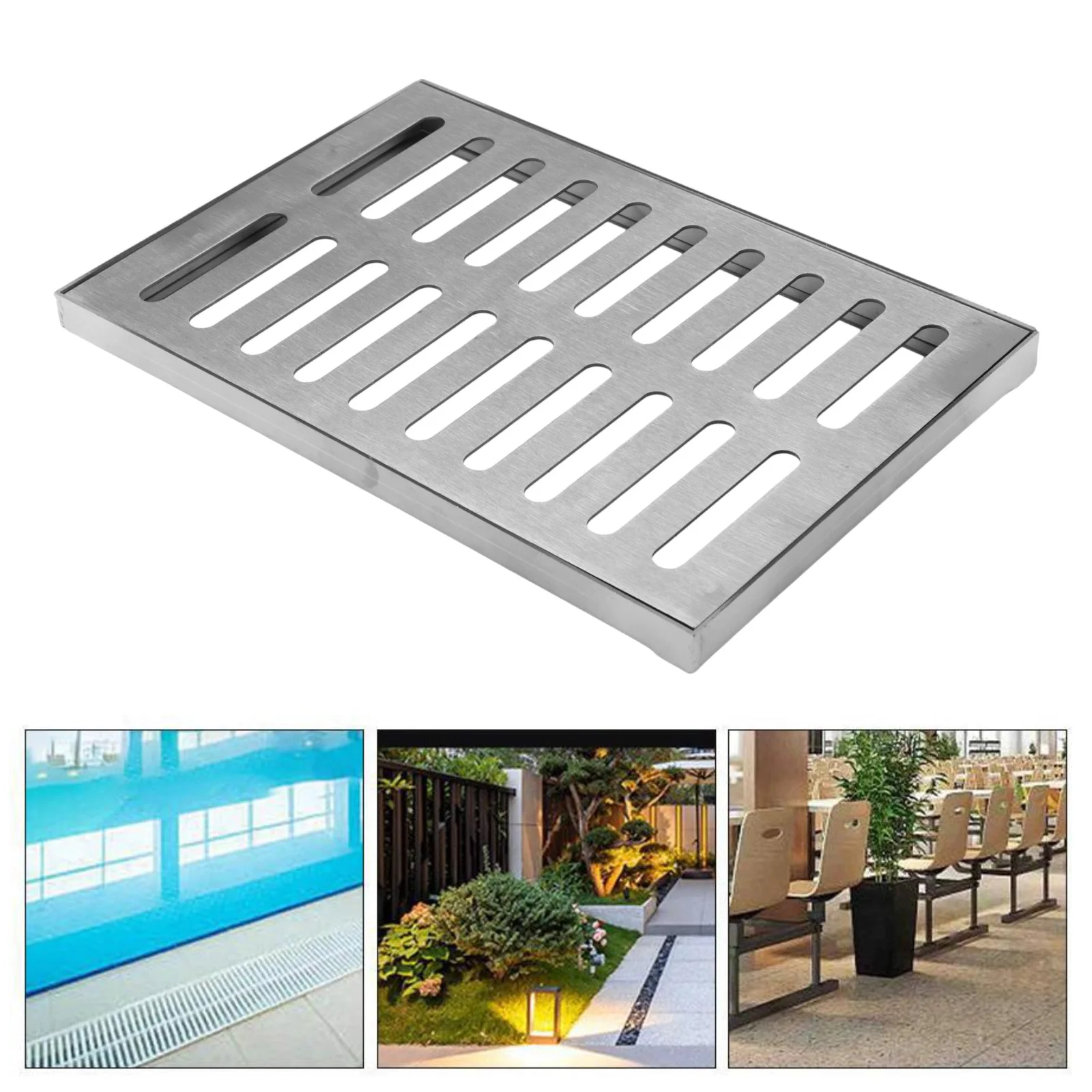 Robust Stainless Steel Drain Cover for Effective Drainage Anti Slip Design for Safe Use in Patios Gardens and Outdoor Areas