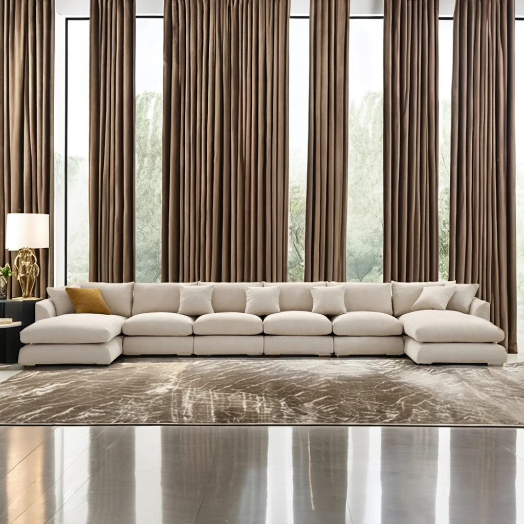 Modern Leisure Extendable Modular Corner Living Room Sofa Set Soft Fabric L-Shape Furniture Removable Cover Section Chaise Hotel