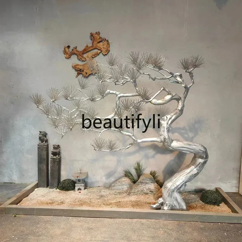 Simulated welcome pine floor decoration pine silver dead tree landscaping fake tree ornament53