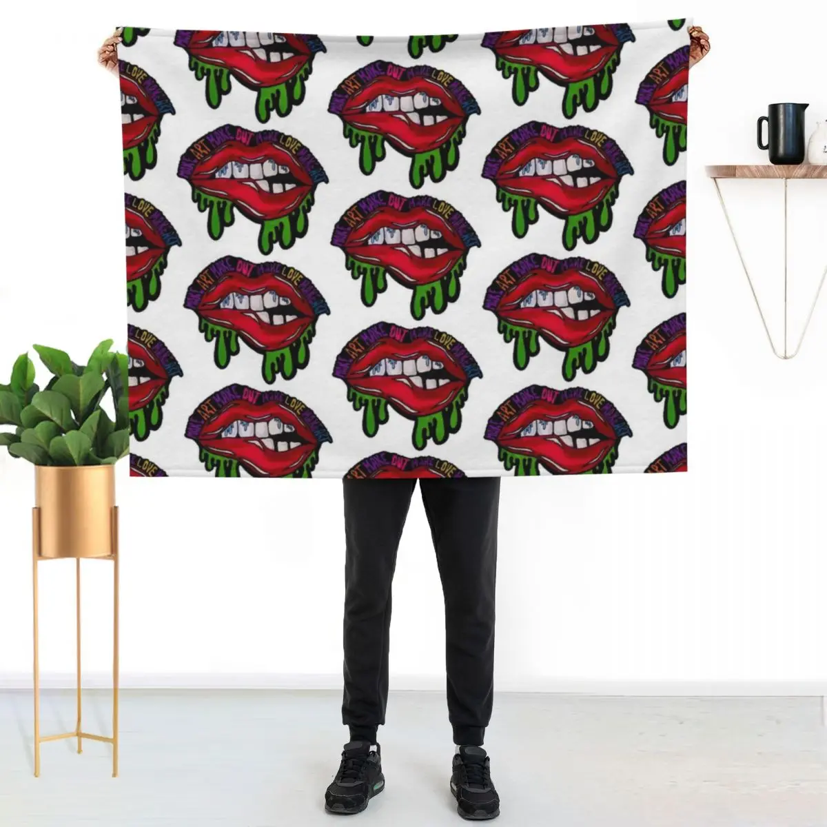 

make art make out make love Throw Blanket Plush Fuzzy Cozy Blanket for Couch Sofa