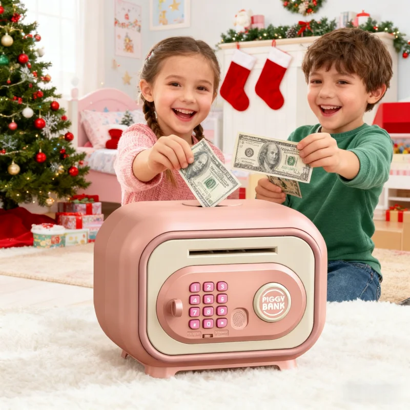 Elektronisches Geldautomat-Sparschwein für Kinder, Passwortgeschützt, Spardose, Münze, Bargeld, Puzzle-Spielzeug für Jungen und Mädchen