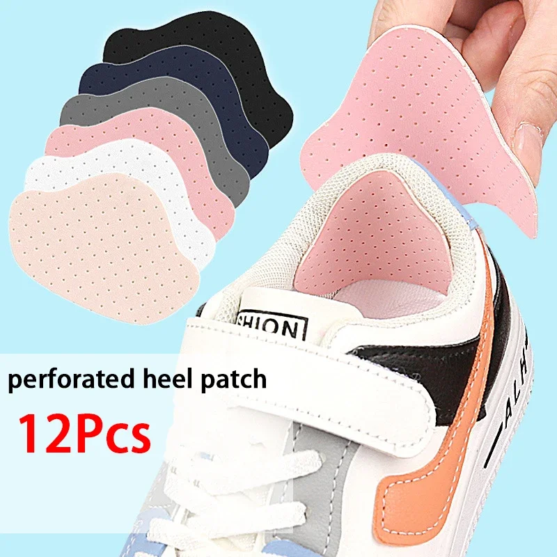 Breathable Perforated Heel Cushion Pads Self‑Adhesive Anti‑Blister Heel Inserts Adjust Shoe Size Protector for Oversized Shoes