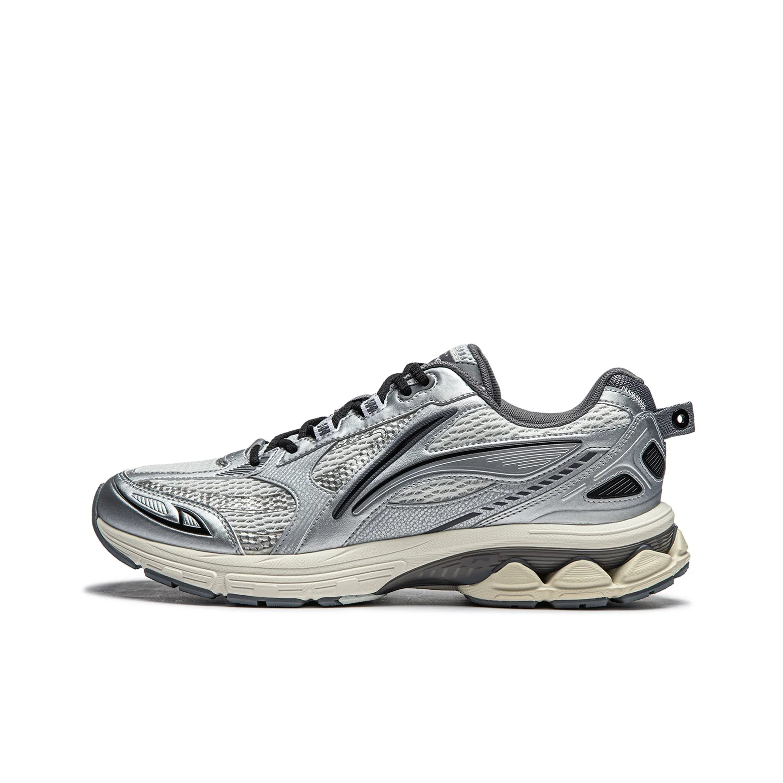 

Li Ning Fuyao 2.0 Cushioning Slip Resistant Lightweight Low top Long Distance Running Sprint Running Shoes Men's Gray ARXU001-5