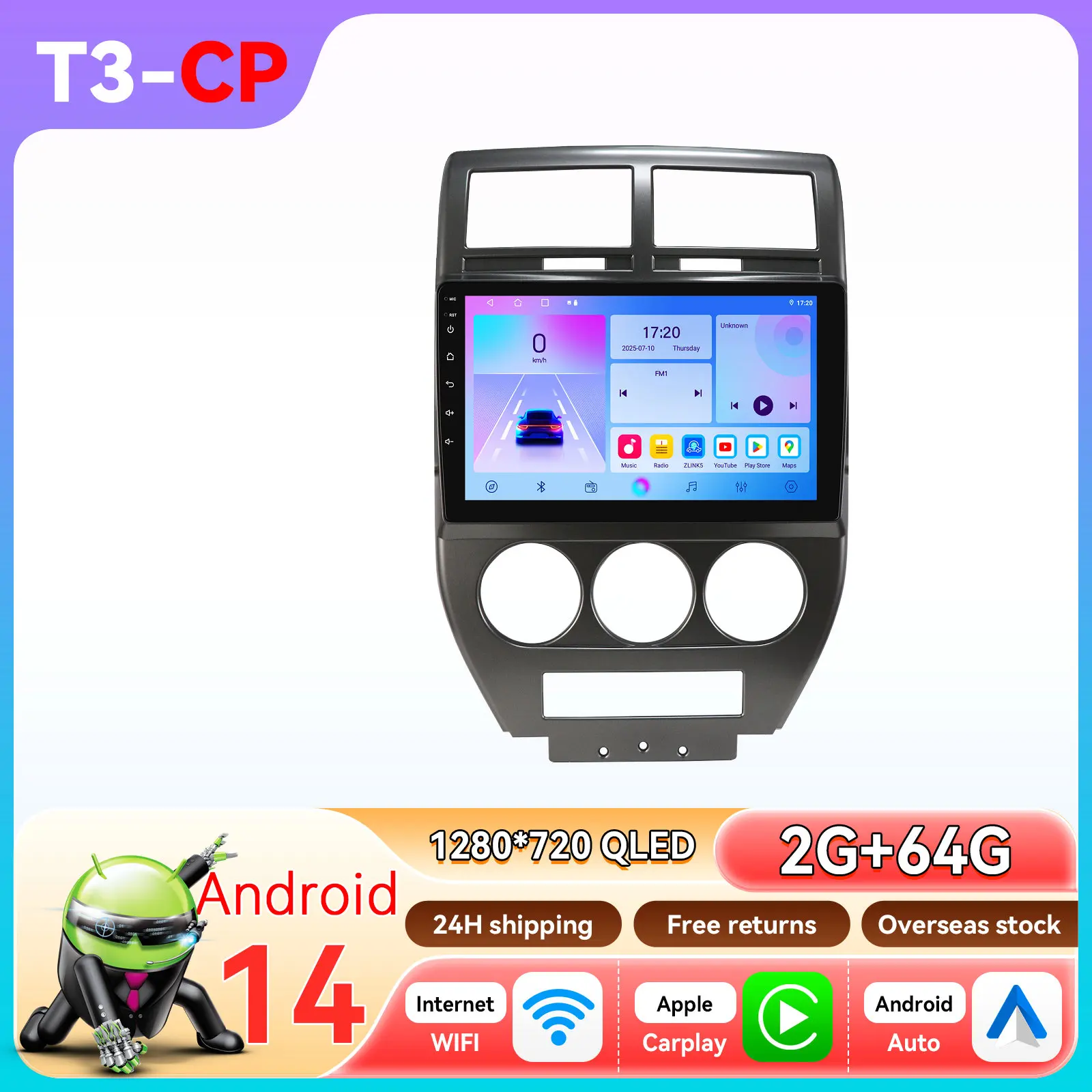 Android Auto Multimedia Speler Autoradio voor Jeep Compass Patriot 2007 2008 2009 CarPlay 2din 360 Camera GPS Intelligente systemen