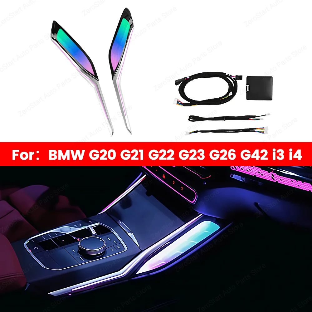 11 Colors LED Crystal Center Ambient Lighting For BMW 3 4 Series i3 G20 G22 G26 G80 G82 Console Saddle Atmosphere Light Interior
