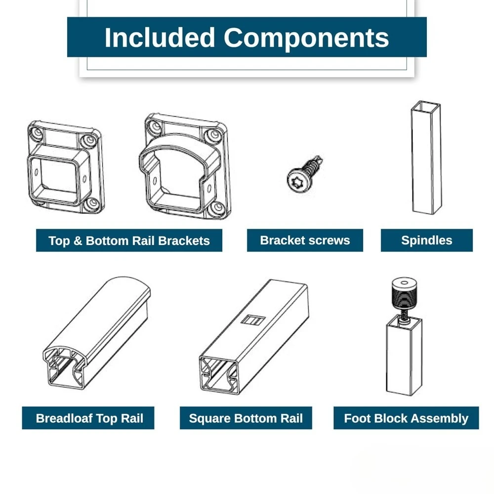 جديد - مجموعة درابزين داخلية وخارجية من الألومنيوم للطوابق والشرفات، مصنوعة بلمسة نهائية متينة ومنخفضة الصيانة باللون الأبيض #4