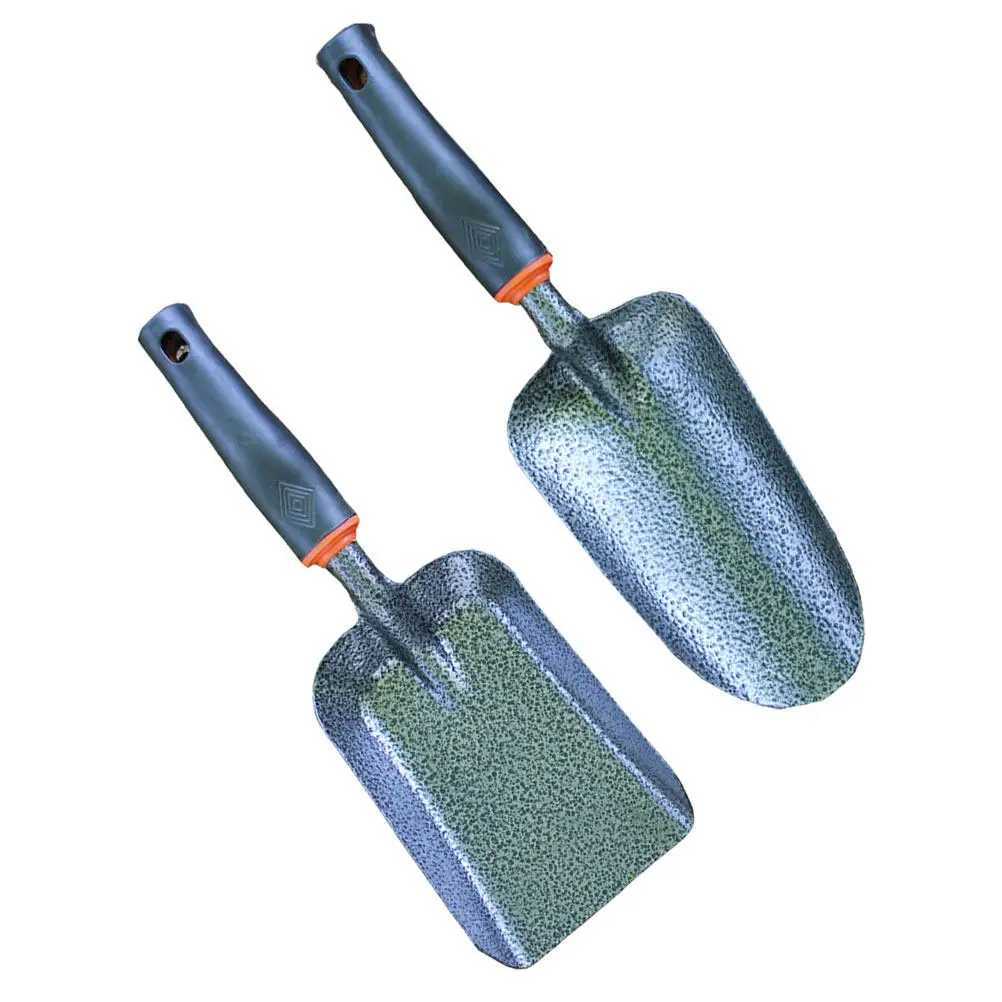 2Pcs Iron Gardening Soil Loosening Shovels Thickened Multifunctional Handheld Garden Tools Comfortable Grip Transplanting