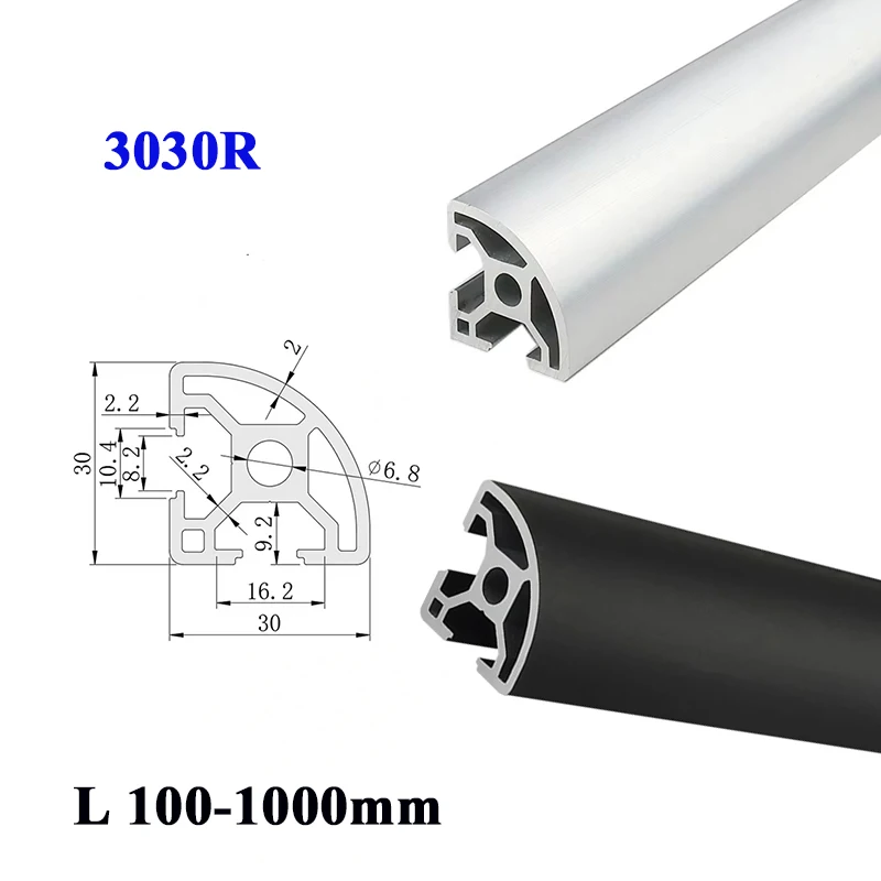 

1PC 3030R European Standard Aluminum Profile Extrusion Frame Anodized Linear Rail For CNC 3D Printer Customizable 100mm-1000mm