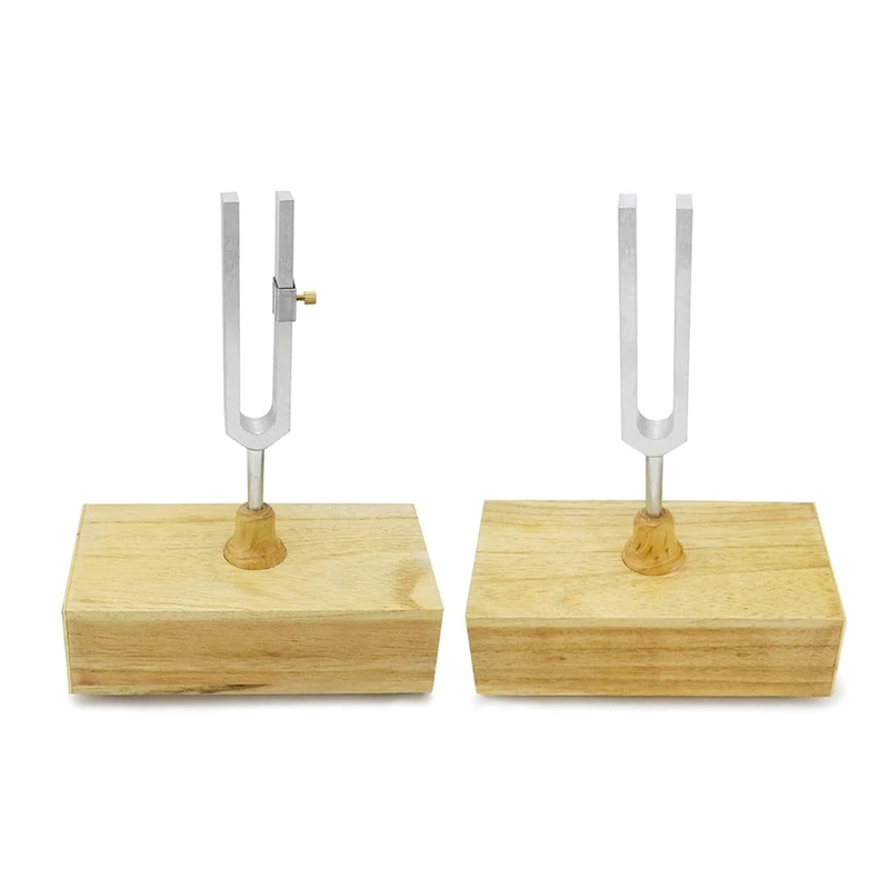 2 PCS Tuning Fork 440HZ Virbration Tuning Fork With Resonance Box Wood+Steel For Sound Therapy, Yoga, Meditation And Relaxation