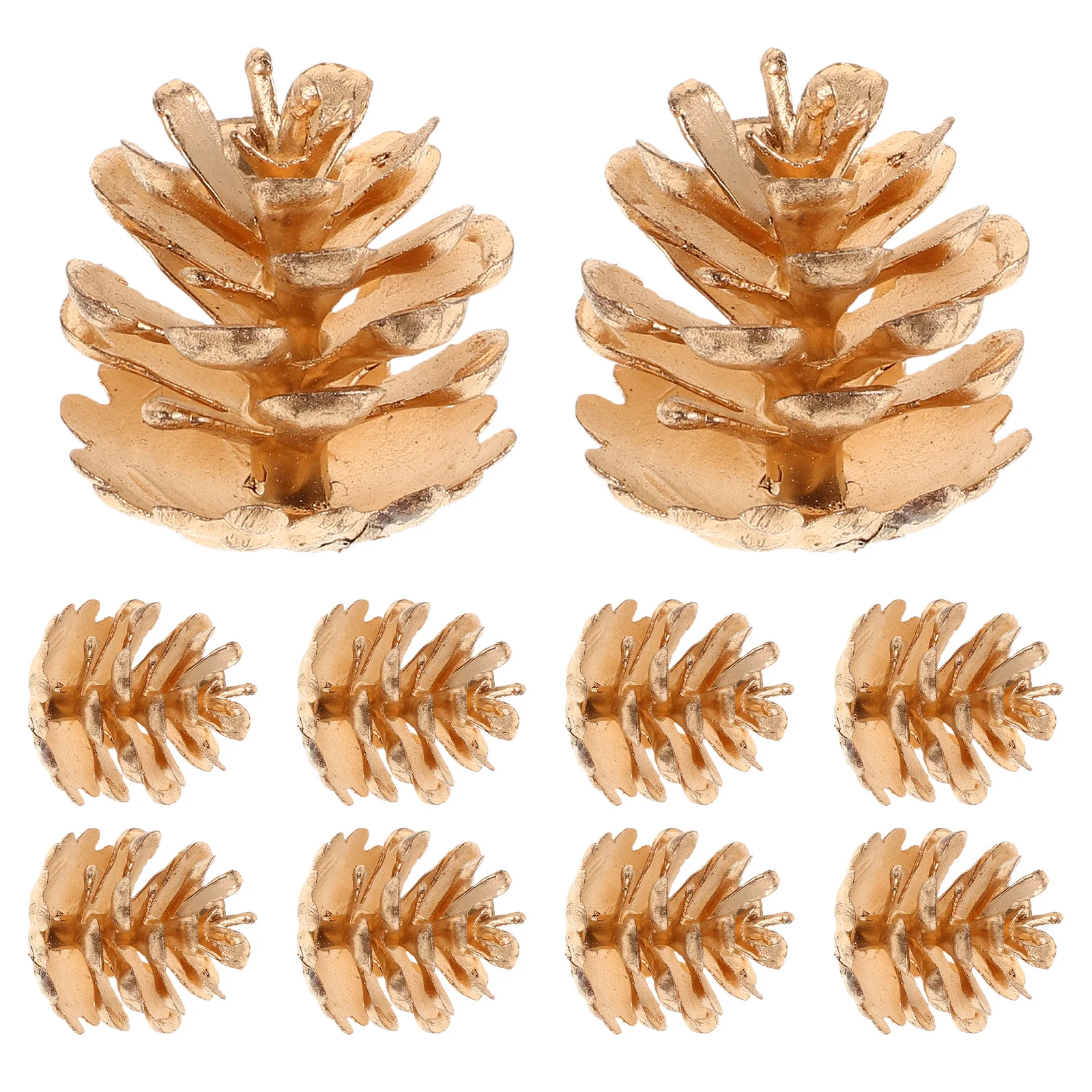 

10pcs Golden Pinecones Realistic Plastic Pine Cones For Christmas Decor Diy Crafts Holiday Wreaths Home Vase Fillers Fall Craft