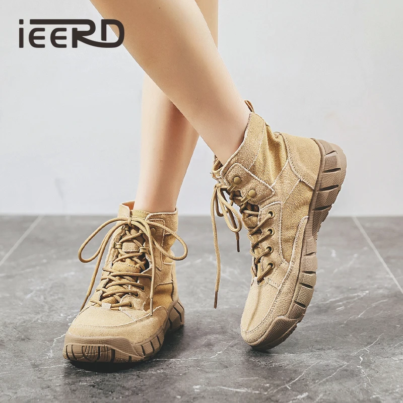 

Женские ковбойские сапоги в стиле вестерн для унисекс, замшевые ботильоны в стиле ретро, нескользящая всесезонная уличная повседневная обувь на шнуровке для треккинга