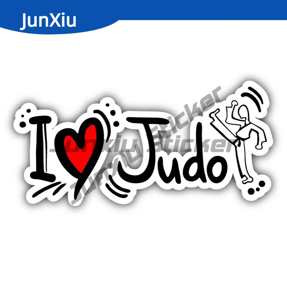 

I Love Judo Sticker Car Bumper Window Phone Trunk Waterproof Scratch-proof Exterior Decal Stickers Suv Tents Outdoor Camping
