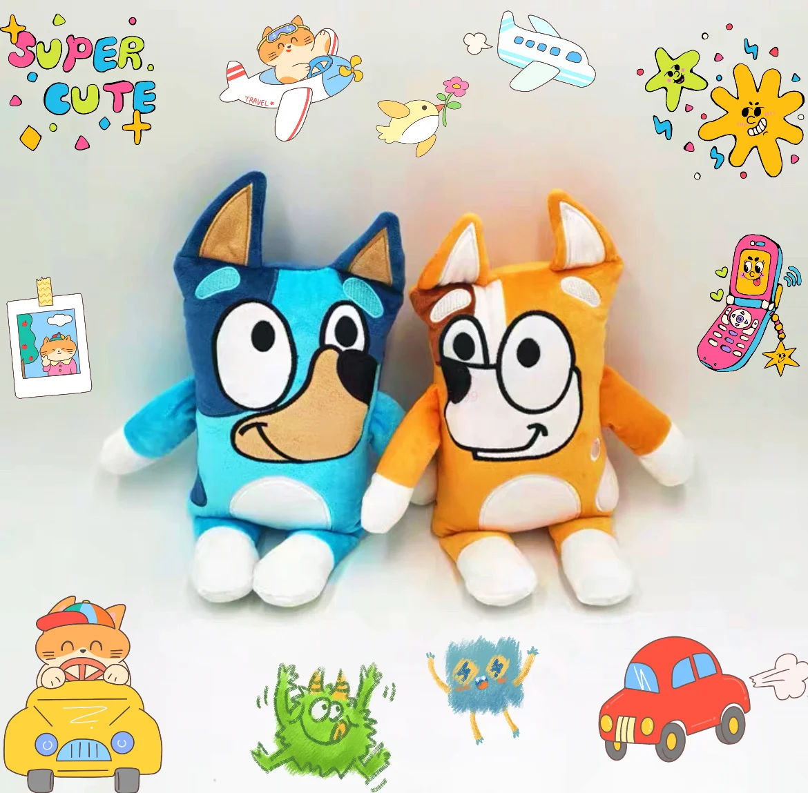 

Kawai Q Version Bluey Puppy Family Cartoon Plush Toy Cartoon Animation Peripheral Bluey Children Gift Boutique Pillow Doll Adult