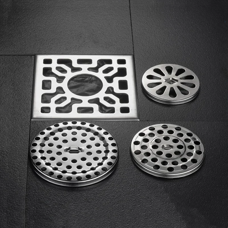 Stainless Steel Floor Drain Cover Kitchen Sink Mesh Strainer Filter Hair Catcher Bathroom Shower Drain Protector Cover Hardware