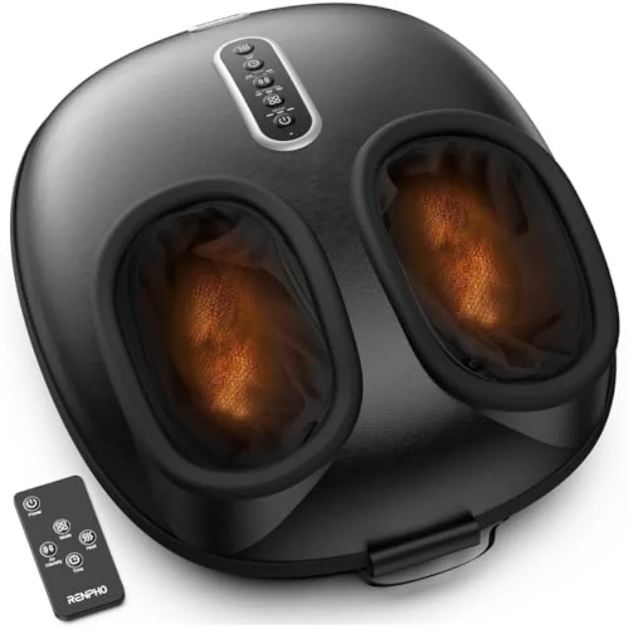 

Массажер для ног 2026 [обновленная модель] с подогревом, совместимый с FSA, шиацу-массажер для стоп при плантарном фасциите, с глубоким разминанием и воздушной компрессией