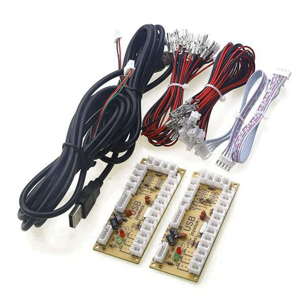 Compatible 2X Zero Delay DIY Kit USB Encoder PC to Joystick for 5pin Joystick & 2.8mm Button