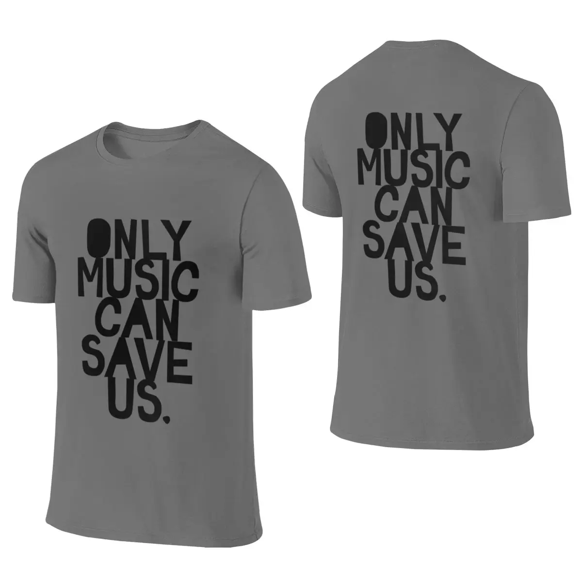 Only Music Can Save Us! Ultra-Minimalist Reversible T-shirt Hong Kong Retro Solid Colors Shirt