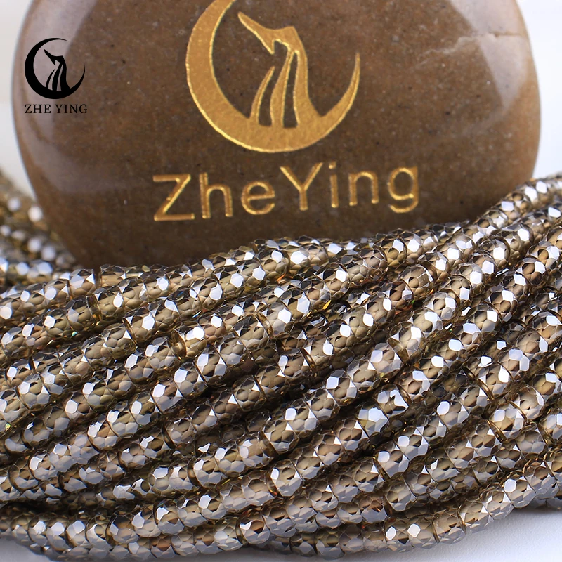 Zhe ying aaa 2x3mm contas de zircão natural mocha marrom contas soltas pedra preciosa facetada zircão contas para fazer jóias diy acessórios