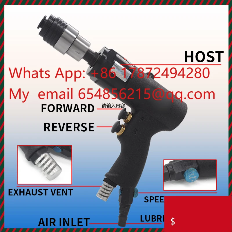 M3-M12 Pneumatic Tapping Machine Handheld Tapping Drill Machine Type Pneumatic Power Thread Tap Drilling Machine