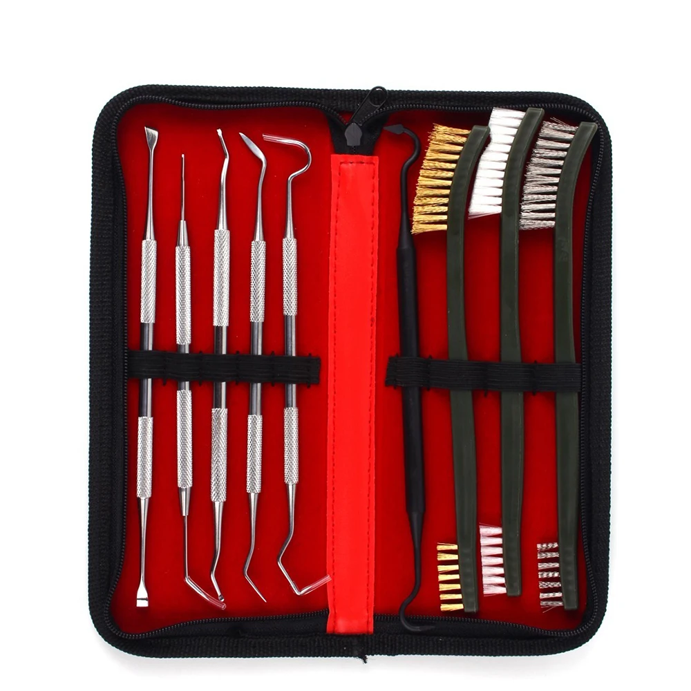 

Hot Sale 9pcs/Set weapon cleaning kit Universal Gun Hunting weapon Cleaning Kit Brush Gun Cleaning Set pick gun Tool