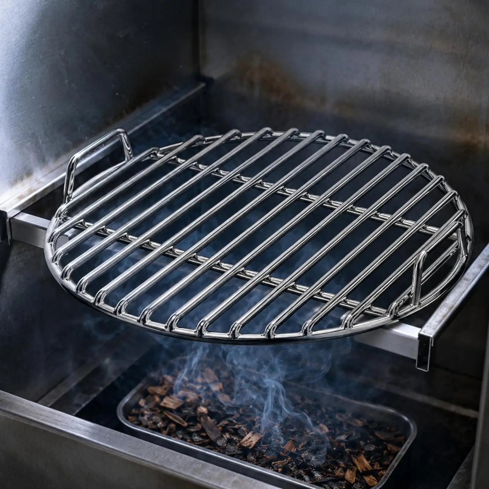 Round Stainless Steel Barbecue Grate BBQ Grill Rack Outdoor Grilling Wire Grid Heavy Duty for Camping Cookout Patio Party Tool