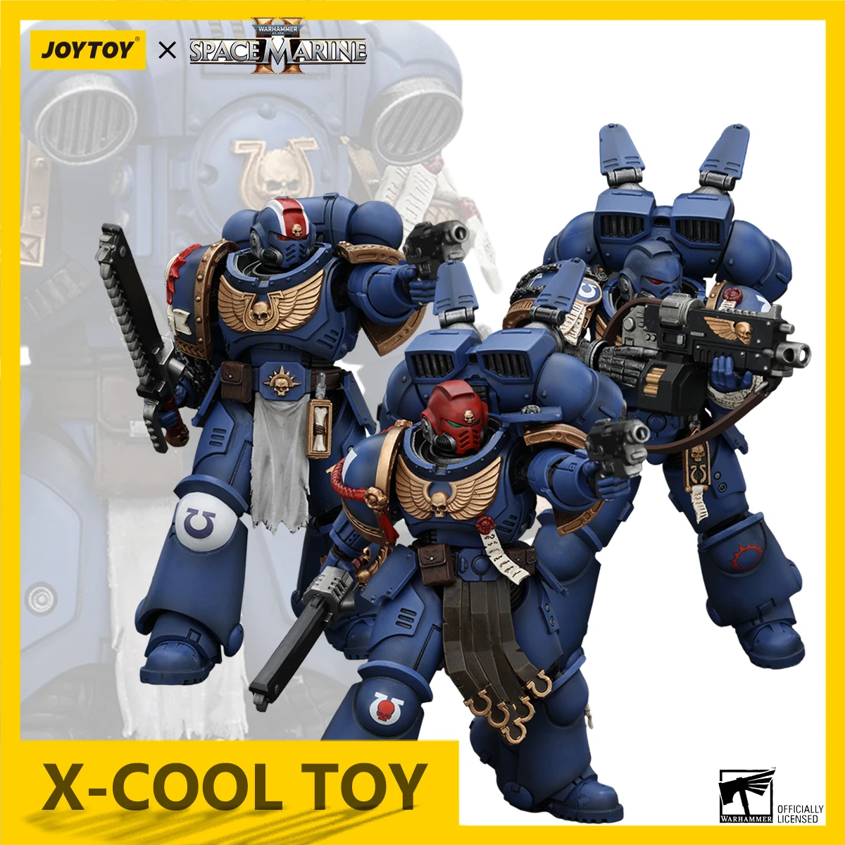 Joytoy warhammer 40k figura de ação uitramarines tenente zumbido figura gadriel irmão chahairon conjunta estatueta móvel modelo brinquedo