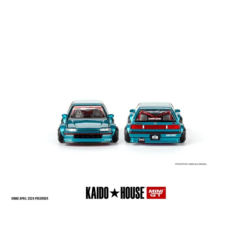 MINIGT KHMG126 1:64 CIVIC EF9 V1 เปิดHood Diecast DioramaรถKaido House