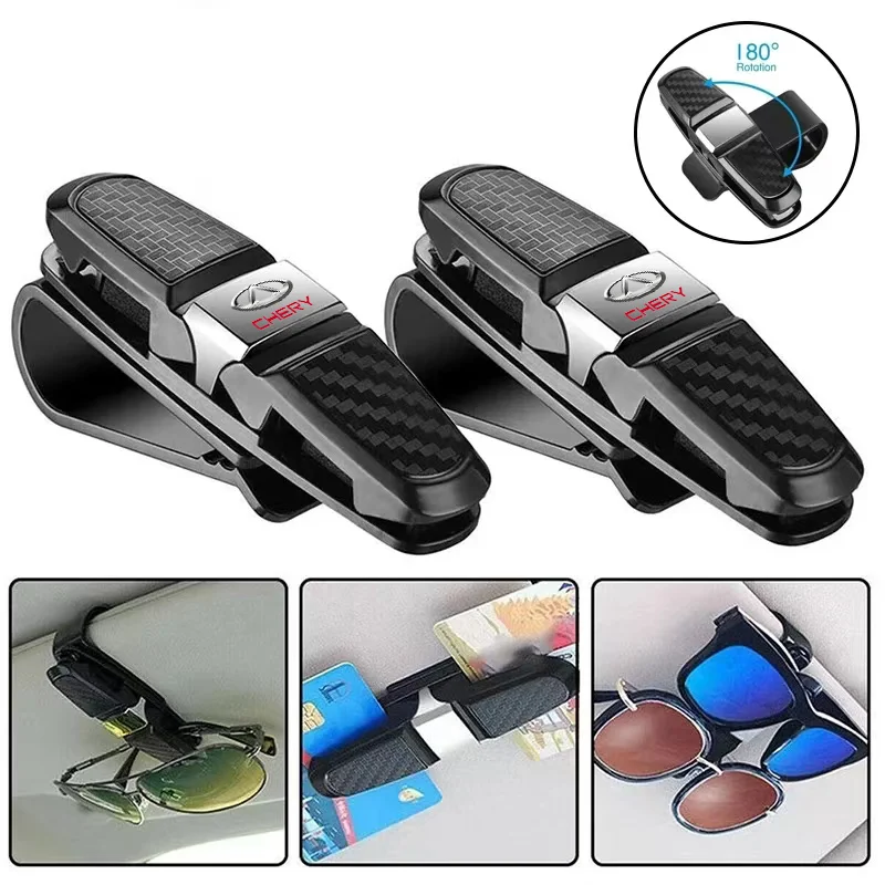 Auto Glasses Holder Portable Ticket Card Clamp Car Sun Visor Sunglasses Clip for Chery TIGGO 2 3 4 5 7 Pro 8 3X A1 QQ Arrizo